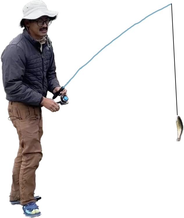 Person standing fishing